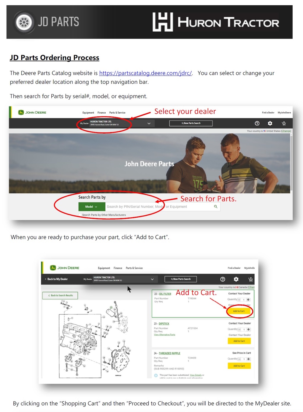 JD Parts Guide Huron Tractor